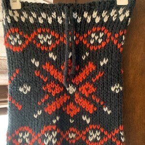 Wooden Ships Neck Warmer, Gray & Peach, 76% Acrylic, 12% Mohair, 12% Wool, O/S